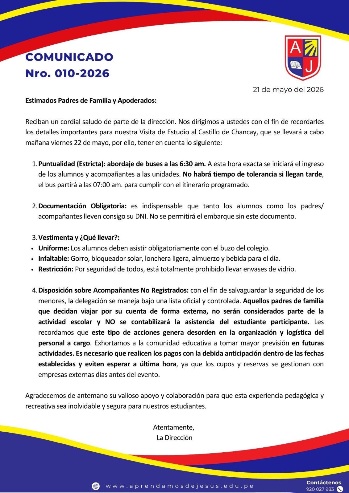 ALCANCES - VISITA DE ESTUDIO A CHANCAY
